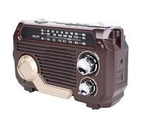 Jectse Radio d'urgence à Manivelle Solaire, Haut-Parleur Bluetooth 5.2 Portable avec Lampe de Poche et AM FM SW, pour Une Utilisation Intérieure et Extérieure (Café Profond)
