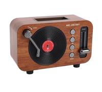 Jectse Radio FM Bluetooth Rétro Lecteur de Disque Forme Radio FM Portable avec Batterie Rechargeable pour Maison Voiture Voyage Camping