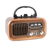 Jectse Radio Rétro Portable Vintage, AM FM, BT, Carte Mémoire, Lecture USB, avec Grand Panneau Solaire, efficacité de Charge élevée, pour L'extérieur, Cadeaux de Décoration Vintage pour (Gold)