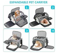 Jectse Sac à Dos Pliable et Extensible pour Chat, Sac de Transport pour Animaux de Petite, Moyenne et Grande Taille, Imperméable et Respirant pour Voyage, Randonnée en Plein Air, Tissu Oxford 600D (S)