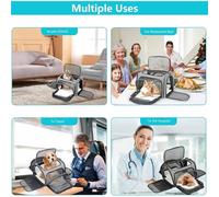 Jectse Sac à Dos Pliable et Extensible pour Chat, Sac de Transport pour Animaux de Petite, Moyenne et Grande Taille, Imperméable et Respirant pour Voyage, Randonnée en Plein Air, Tissu Oxford 600D (S)