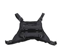Jectse Sac de Poitrine de Sport pour la Course à Pied, Gilet Réfléchissant Réglable avec Nylon Imperméable, pour Les Activités de Plein Air, Le Cyclisme, Le Camping, la Randonnée, Les (Black)