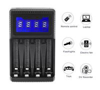 Jectse SEIVI PC Protection Intelligente de la Batterie USB avec écran D'affichage LCD pour Les Processus de Charge des Cellules AAA Ni-MH Adaptés à Un Usage Domestique ou à Un Voyage Noir