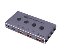 Jectse Sélecteur de Commutateur USB Sélecteur USB 3.2 Commutateur de Partage de Périphériques 4 Ordinateurs KVM 10 Gbit/s Haute Vitesse avec Ports de Type C et A pour Clavier, Souris, (Prise UE)