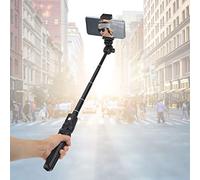 Jectse SELTIE Stick Trépied Stand avec Télécommande pour Les Meilleurs Selfies et Vidéos pour Le Téléphone iOS/Mobile, Solid Metal -Abs Material Black 2 en 1 Trépied Stick [360 Rotation] [Hauteur