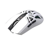 Jectse Souris de Jeu Programmable, 2,4 G / Bt5.3 / Souris de Jeu sans Fil Filaire avec 7 Couleurs Clignotantes, Programmable, Léger et Portable (White)