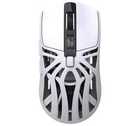 Jectse Souris de Jeu Programmable, Souris sans Fil 10000dpi 2.4 /bt5.3 Modes Câblés 3, 7 Couleurs, Lumière Clignotante。。。。。。。。。。。。。。。。。。。。。。。。。。 500mAh Batter (White)