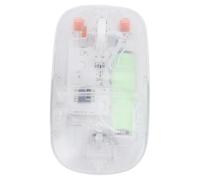 Jectse Souris sans Fil Transparente Souris Bluetooth Transparente sans Fil Cristal Double Mode Bluetooth 5.0 2,4G 3 DPI Réglable Veille Automatique Ergonomique avec Récepteur USB (Blanc Transparent)