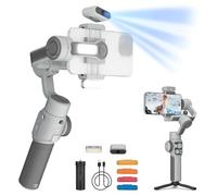Jectse Stabilisateur de Poche pour Téléphone, Conception Stable à 3 Axes, Plans de Mouvement Lisse, Rotation à 360 °, Lumière de Remplissage Lumineuse, Temps D'utilisation (Combo Lisse 5e)