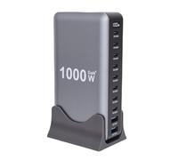 Jectse Station de Charge USB C 1000 W, GaN III Pro 10 Ports, Hub de Charge Rapide avec 4 X 140 W 4 X 100 PD PPS 2 20 QC et Indicateurs LED, pour Ordinateur Portable, Tablette, (Prise UE)