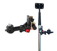 Jectse Support de réglage fin Adaptateur d'outil de niveau à bulle Tête de berceau de perche télescopique rotative à 360 degrés avec clip d'ouverture réglable pour support de perche télescopique