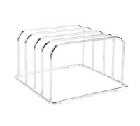 Jectse Support de Support pour Organisateur de Planche à Découper, Support de Planche à Découper en Acier Inoxydable, Support de Couvercle de Casserole à 4 Fentes pour étagère de