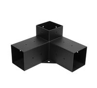 Jectse Support de Tonnelle galvanisé, Support de Poteau Entièrement soudé avec Revêtement en Poudre pour Poteau en Bois de Pergola, en Métal Robuste pour de Structure de Tonnelle Extérieure (3 voies)