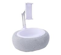 Jectse Support d'oreiller pour Tablette, Léger et Portable avec Extensible Rotatif à 360° pour Lire, Regarder, Travailler dans Un Lit, Un canapé, Une Voiture (Bol Simple Gris Clair (5-8,7 Pouces))