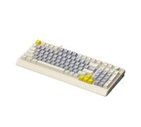 Jectse T-Wolf T50 RGB Clavier Mécanique, 98 Touches, Interrupteur Bleu échangeable à Chaud avec éclairage Dynamique et Bouton Rotatif, pour Le Travail de Frappe sur Ordinateur PC (Beige Gris Jaune)