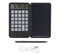 Jectse Tablette D'écriture avec Calculatrice, Tableau D'écriture LCD Rechargeable avec Conception à Rabat, pour Le Bureau, L'entreprise, la Maison, Le Dessin, la Prise de Notes, Le Calcul (Black)