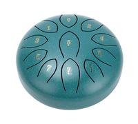 Jectse Tambour de Pluie 6 Pouces 11 Tons Hand Pan Drum en Acier au (GREEN) | Tambour de langue avec maillets, support, manchons pour doigts, pour jardin, yoga, méditation