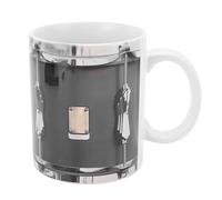 Jectse Tasse de Tambour Drôle, Tasse de café en Céramique Vintage de 11 Oz avec Imagerie de Tambour, Grande Idée pour les Batteurs, Musiciens, Design Artistique, Durable et élégant (WHITE)