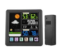 Jectse Temps Intelligent Uhr Plein D'écran Tactile TS -3310, 7 Langues, Interface USB, Verrouillage des Enfants, LCD coloré pour le Salon de la Chambre, Rainyons Ensoleillés (BLACK)