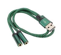 Jectse USB Dual 3,5 Mm Adaptateur Sonore Cable Haute qualité Sonore pour Ordinateur Portable PC, Plug & Play for OS X Casque PVC 1.6ft