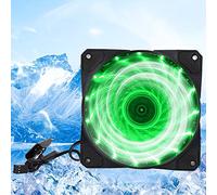 Jectse Ventilateur de Châssis Computer Cool PC Accessoire Streamer LED coloré 12 Cm, Ventilateur de Style à 3 Fils pour Sation Thermique Rapide (15 lumières vertes)