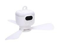 Jectse Ventilateur de Plafond alimenté par Batterie avec Lumière, Ventilateur de Tente de Camping sans Fil, Suspendu Rechargeable par USB pour l'extérieur de la Maison