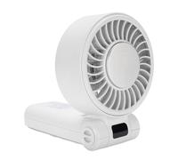 Jectse Ventilateur Portatif Pliable, Ventilateur à Affichage Numérique Portable à 5 Vitesses, Personnel Silencieux et Durable pour une Utilisation Quotidienne en Extérieur avec Lanière (WHITE)