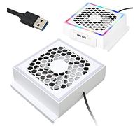 Jectse Ventilateurs Silencieux AlimentéS par USB pour Console de Jeu Série S, Contrôle à 3 Vitesses 1600 1800 2000 Tr/min, 2 Ports USB Intégrés, Bande Lumineuse Colorée