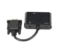 Jectse VGA ZU -Adaptère 3 -in 1 Convertisseur Puissant pour les Affichages de Projecteur TV avec Idéal pour les Films à Domicile, les Conférences Vidéo et la Formation D'entreprise Noire