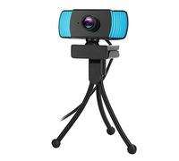 Jectse Webcam USB HD 2MP, Caméra D'ordinateur 1080P avec Microphone intégré, Balance des Blancs Automatique, pour Cours en Ligne, Vidéoconférence, Diffusion en Direct (Noir et Bleu)