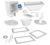 JED Pool Tools 45-430 Kit Complet d'accessoires et écumoire à Traverser Le Mur, Blanc, Large Ouverture