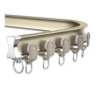 JEDAL Rail de Rideau de Plafond Flexible 1m à 6.7m Tringle Rideau Silencieux Rail pour Rideaux Courbe Rail Aluminium pour Chambre Salle De Bains Balcon (Color : Gold, Taille : 2.8m)