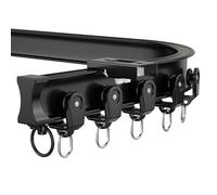 JEDAL Rail de Rideau de Plafond Flexible 1m à 6.7m Tringle Rideau Silencieux Rail pour Rideaux Courbe Rail Aluminium pour Chambre Salle De Bains Balcon (Color : Noir, Taille : 5.2m)