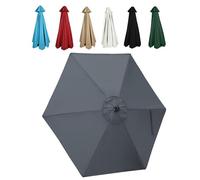 JEDAL Toile De Rechange pour Parasol Déporté 2.50m 2.70m 3.0m 6 Baleines, Auvent De Rechange pour Parasol De Terrasse Housse De Rechange De Parapluie Anti-UV(Grise,270cm)