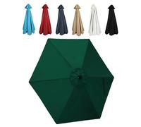 JEDAL Toile De Rechange pour Parasol Déporté 2.50m 2.70m 3.0m 6 Baleines, Auvent De Rechange pour Parasol De Terrasse Housse De Rechange De Parapluie Anti-UV(Vert foncé,250cm)