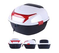 JEDAL Top Box pour Moto 35L Top Case Moto Verrouillable Coffre en Plastique de Moto Valise pour Moto étanche Quotidien Boîte de Rangement (Couleur : Blanc)