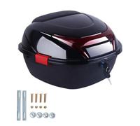 JEDAL Top Case Moto 35L, Touring Bagage pour Moto, Coffer Coffre de Moto avec Dossier Coffre pour Casque Imperméable Moto Tail Box avec Réfléchissant (Couleur : Noir)