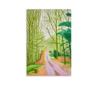 JEDSLLA David Hockney Impression sur toile « The Arrival Of Spring » - Décoration murale moderne pour chambre à coucher, salon - 40 x 60 cm - Style sans cadre
