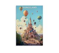 JEDSLLA Poster de voyage rétro Paris Disney - Impression sur toile - Décoration murale moderne pour chambre à coucher, salon - 30 x 45 cm - Style rétro