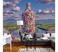 JEDTAKCT Bleu Ciel Papier Peint Panoramique, Papier Peint Vase Fantaisie 3D Murale 300X210Cm (L X H) - Chambre Coucher D’Enfant Salon Décoration Paysage De Champ Naturel Photo Poster Geant Murale