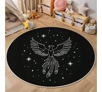 JEDTAKCT Constellations Animales Mystérieuses Tapis Rond Lavable 100 Cm