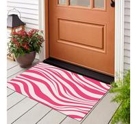 JEDTAKCT Paillasson Bienvenue D'Entrée Ondulations Zébrées Animaux Abstraits Tapis De Sol De Bain Antidérapant, Paillasson Lavable pour Salon Chambre À Coucher Cuisine, Poudre Blush, 40X60Cm