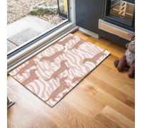 JEDTAKCT Paillasson Bienvenue D'Entrée Rayures Zébrées Mignonnes Thème Teckel Tapis De Sol De Bain Antidérapant, Paillasson Lavable pour Salon Chambre À Coucher Cuisine, Poudre Blush, 50X80Cm