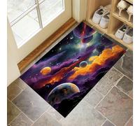 JEDTAKCT Paillasson D'Intérieur 40X60Cm, Tapis Entree Interieur Lavable Planète Nébuleuse Univers Fantastique, TPR Antidérapant, Tapis Interieur pour Entrées Portes D'Entrée Couloirs, Deep Purple