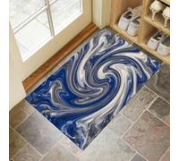 JEDTAKCT Paillasson Intérieur Antidérapant Marbre Abstrait À Tourbillon | Tapis D'Entrée Art Moderne Nordique Lavable, Tapis De Sol Absorbant Bleu Royal pour Entrée Cuisine Chambre, 90X150Cm