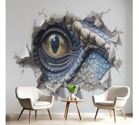 JEDTAKCT Papier Peint Panoramique En Soie Beige - Yeux De Tyrannosaure Rex 3D - 200X140Cm - Revêtement Mural Décoration Animal Mural Décoration Tapisserie Wallpaper Muraux Photo Salon Chambre
