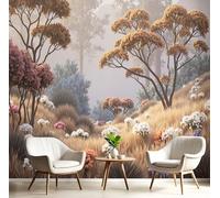 JEDTAKCT Papier Peint Panoramique En Soie Rusty Brown - Forêt Australienne - 200X140Cm - Revêtement Mural Décoration Paysage D'Automne Décoration Tapisserie Wallpaper Muraux Photo Salon Chambre