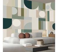 JEDTAKCT Papier Peint Panoramique Géométrie Abstraite Lignes, Papier Peint Art Moderne Crème 250X175Cm, Tableaux Poster Photo Décoration Murale, Fond Tv Décoration Murale Salon Chambre