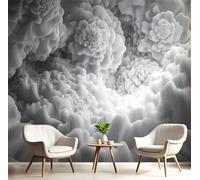 JEDTAKCT Papier Peint Panoramique Gris Foncé 400X280Cm - Revêtement Mural Pour Chambre Salon - Design Unique Décoration - Géométrie Moderne 3D - Espace Abstrait - Motif Personnalisé Murale