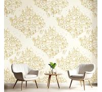 JEDTAKCT Papier Peint Panoramique Ville Exotique Du Désert, Papier Peint Architecture De Luxe Pour Chambre, Décoration Fresque Murale Pour Salon, 250 X 175 Cm (L X H) Mural Wallpaper, Beige Or